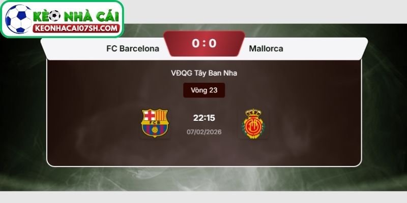 Dự đoán tỷ số trận Barcelona vs Mallorca từ Kèo Nhà Cái Sh